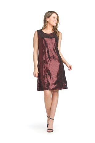 PD-15544 - Sequin Stretch Dress  - Colors: Burgundy, Silver, Navy - Available Sizes:XS-XXL - Catalog Page:42 
